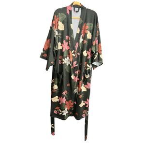 Highway Robery Vintage Robe One Size MABEL HARVARD Green Floral RARE USA